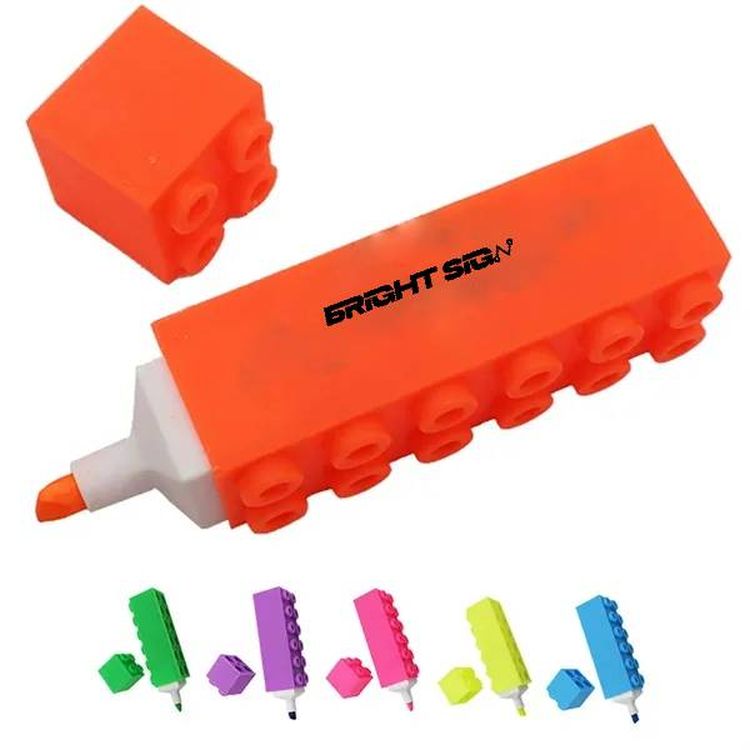 Stackable Building Block Highlighter Pens for School and Office 2