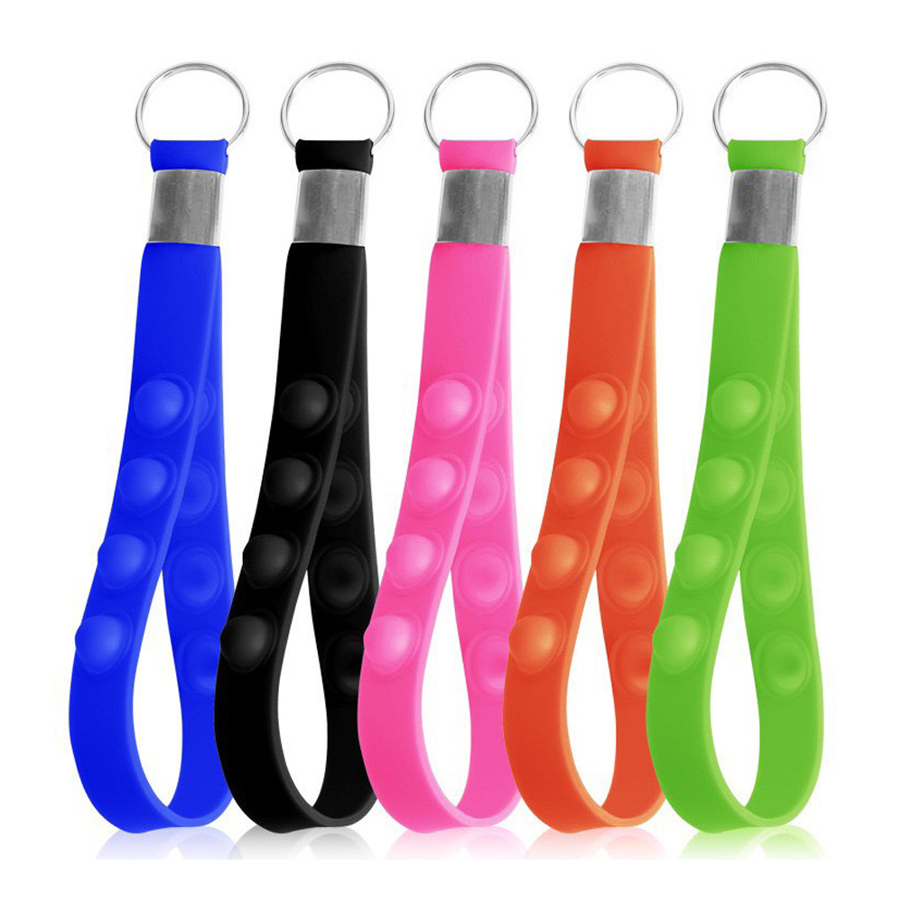 Silicone Push Pop Wrist Strap with Keychain 2