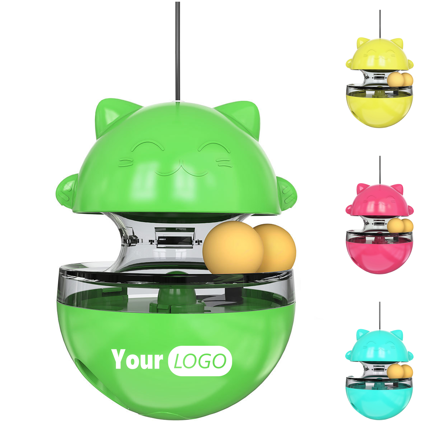 Plastic Cat Toys Kitty Food Dispenser Ball Indoor 7