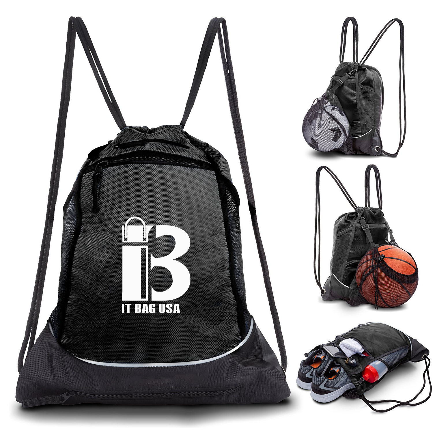 Drawstring Bag With Mesh Net 2