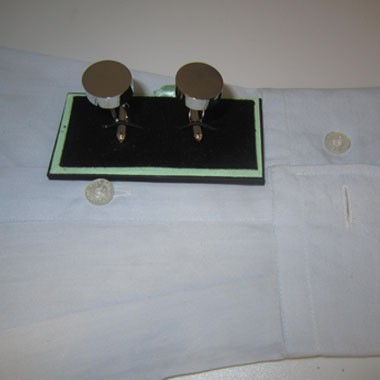 Rhodium Plated Round Cufflinks 2