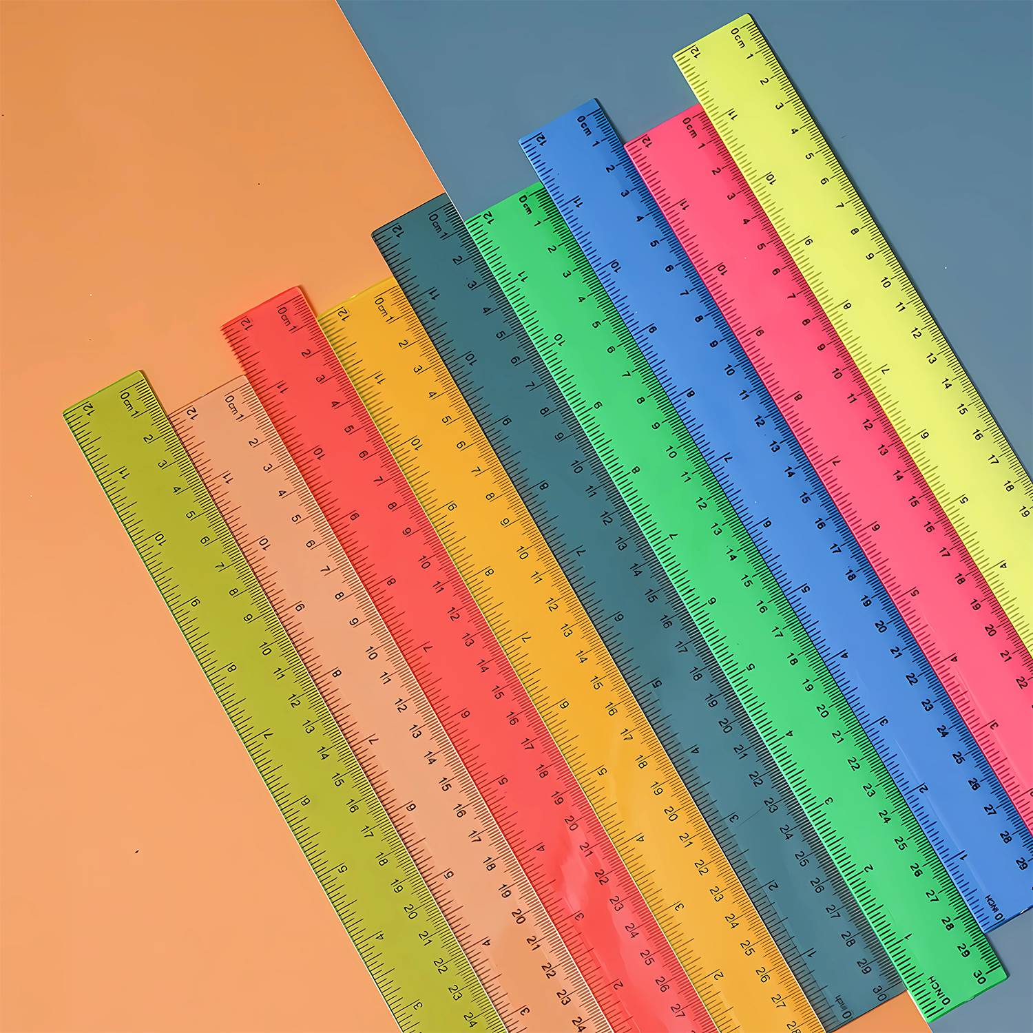 4 pieces of colored long rulers 1