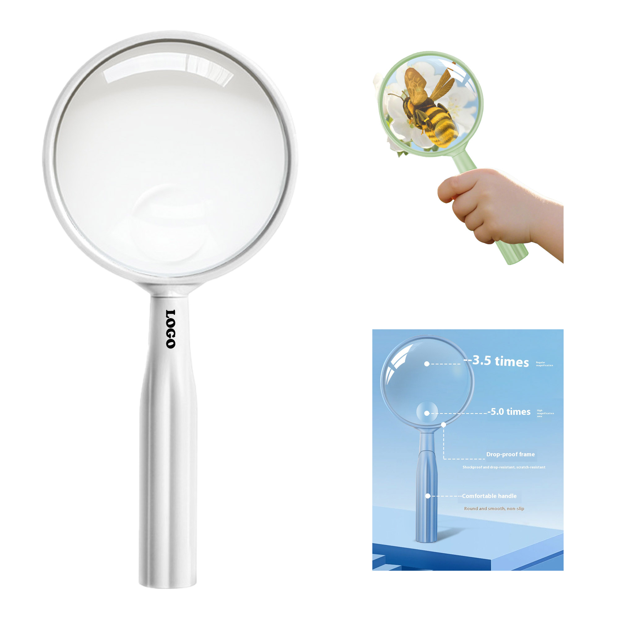 MOQ 5 pcs Handheld Magnifier 4