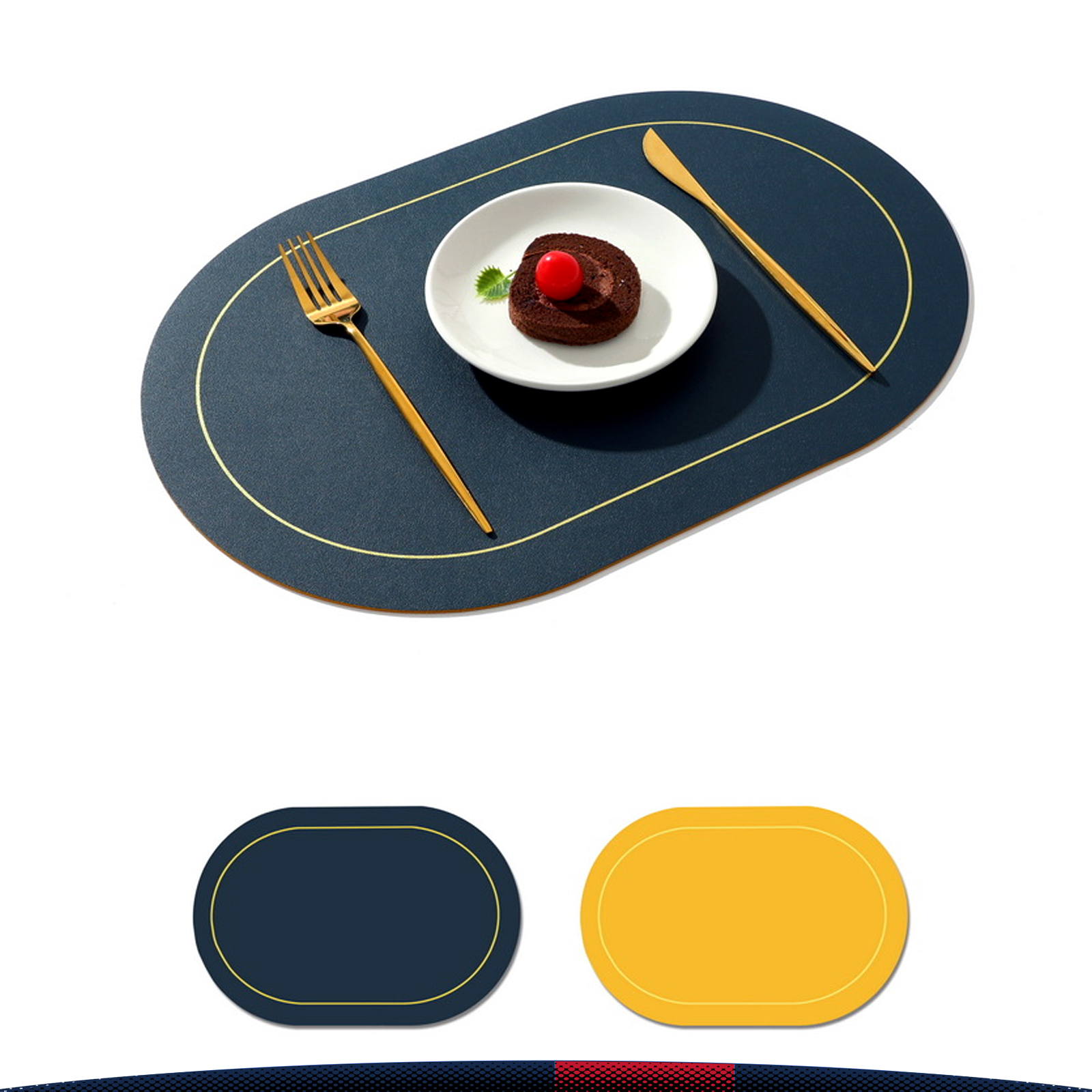 Double colors PU Leather Placemat 5