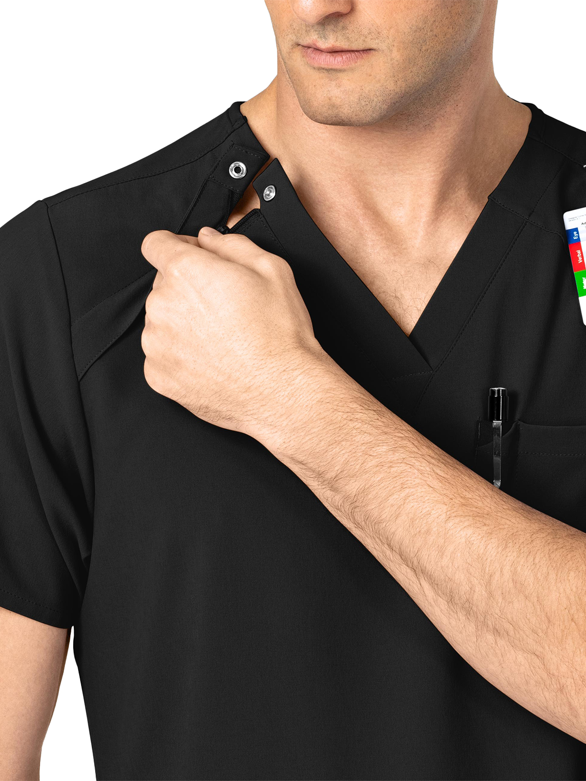 Renew Men's Three-Pocket Ez Zip V-Neck Top