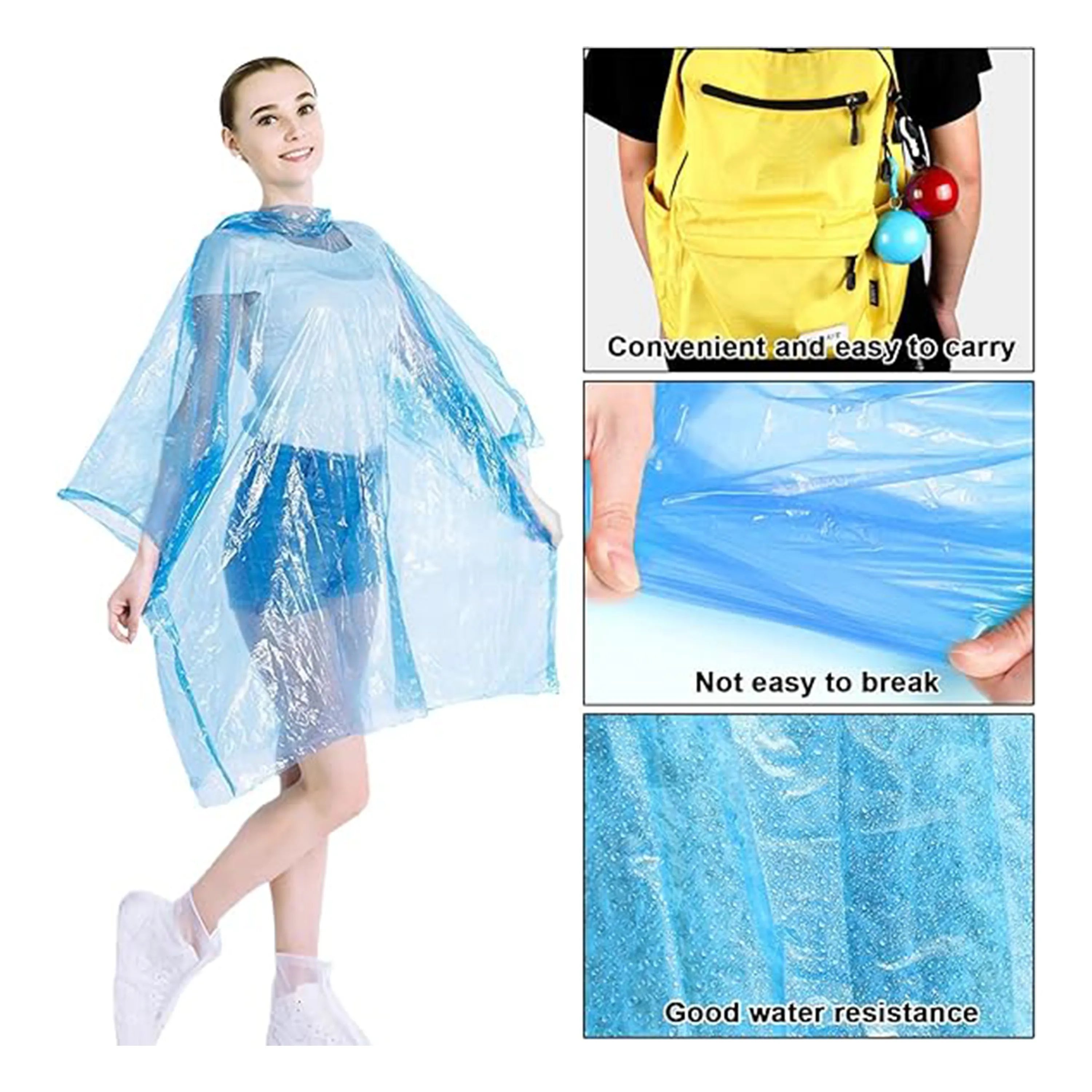 Disposable Portable Raincoat Poncho Ball Keychain 5
