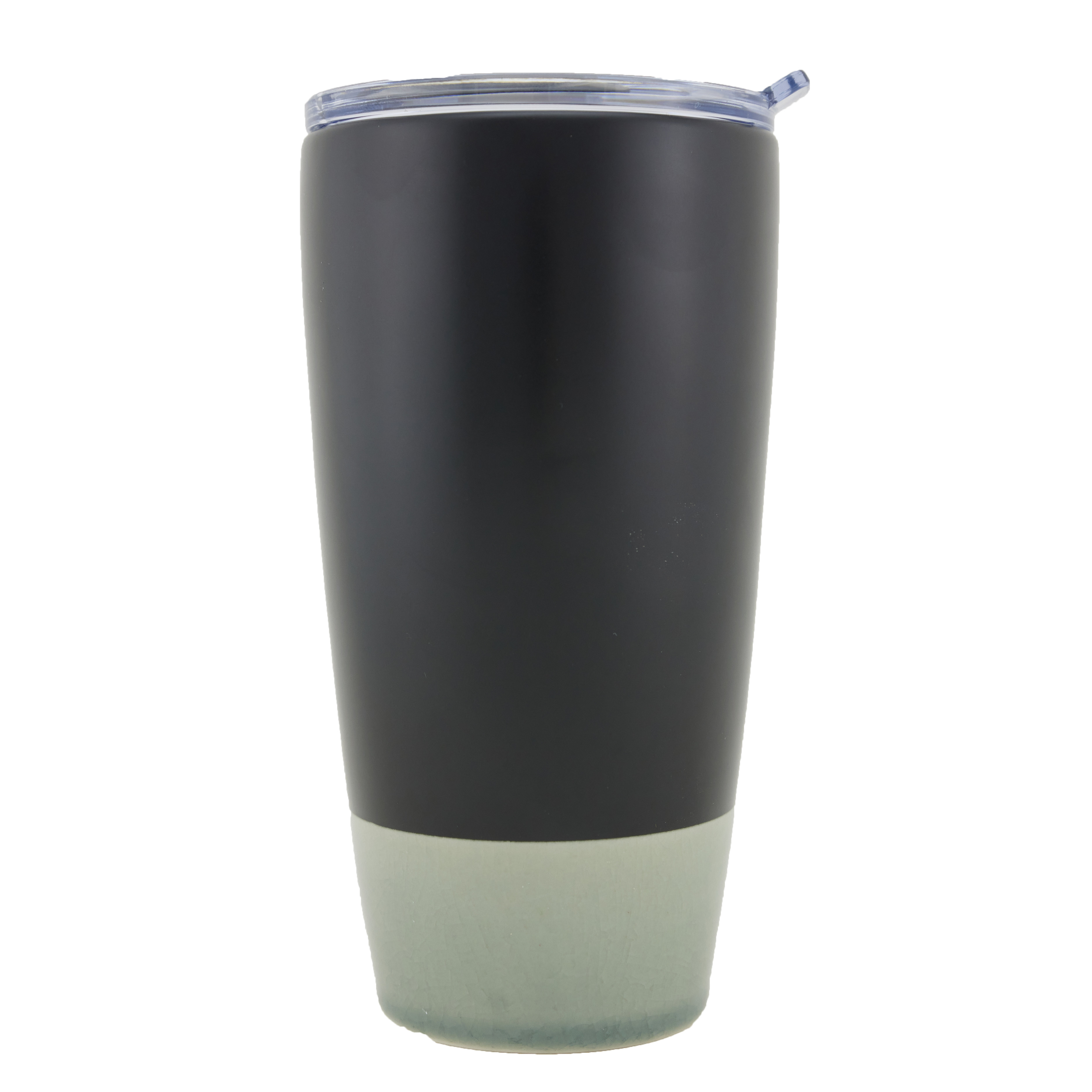 Newport 12oz Two-toned Ceramic Tumbler with Lid Black