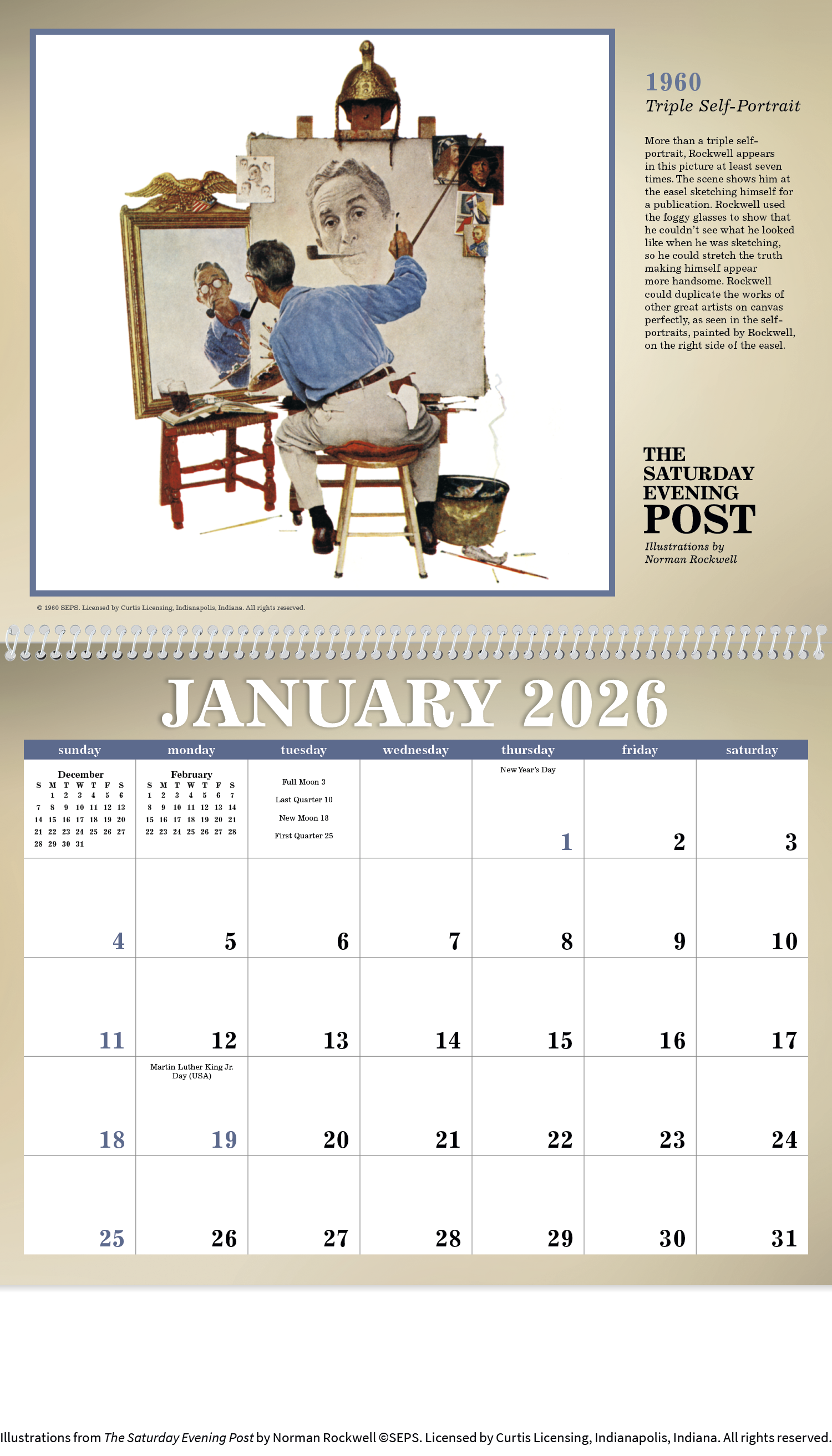 Triumph® Calendars The Saturday Evening Post Illustrations by Norman Rockwell Calendar 5