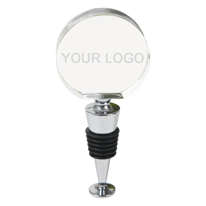 Round Optic Crystal Stopper With Flat Bottom 4