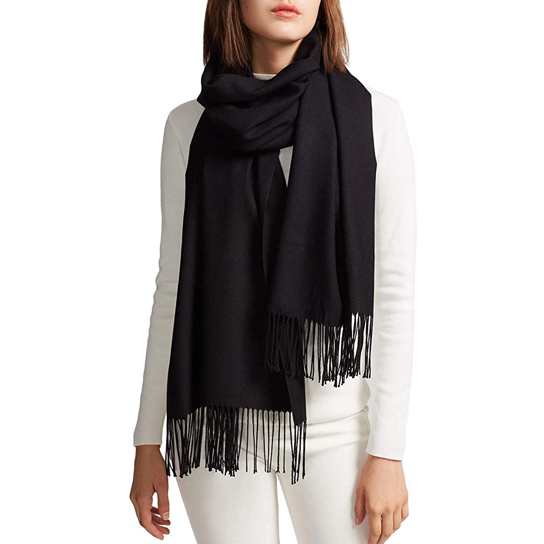 Women Winter Cashmere Scarf wIth Tassel 3
