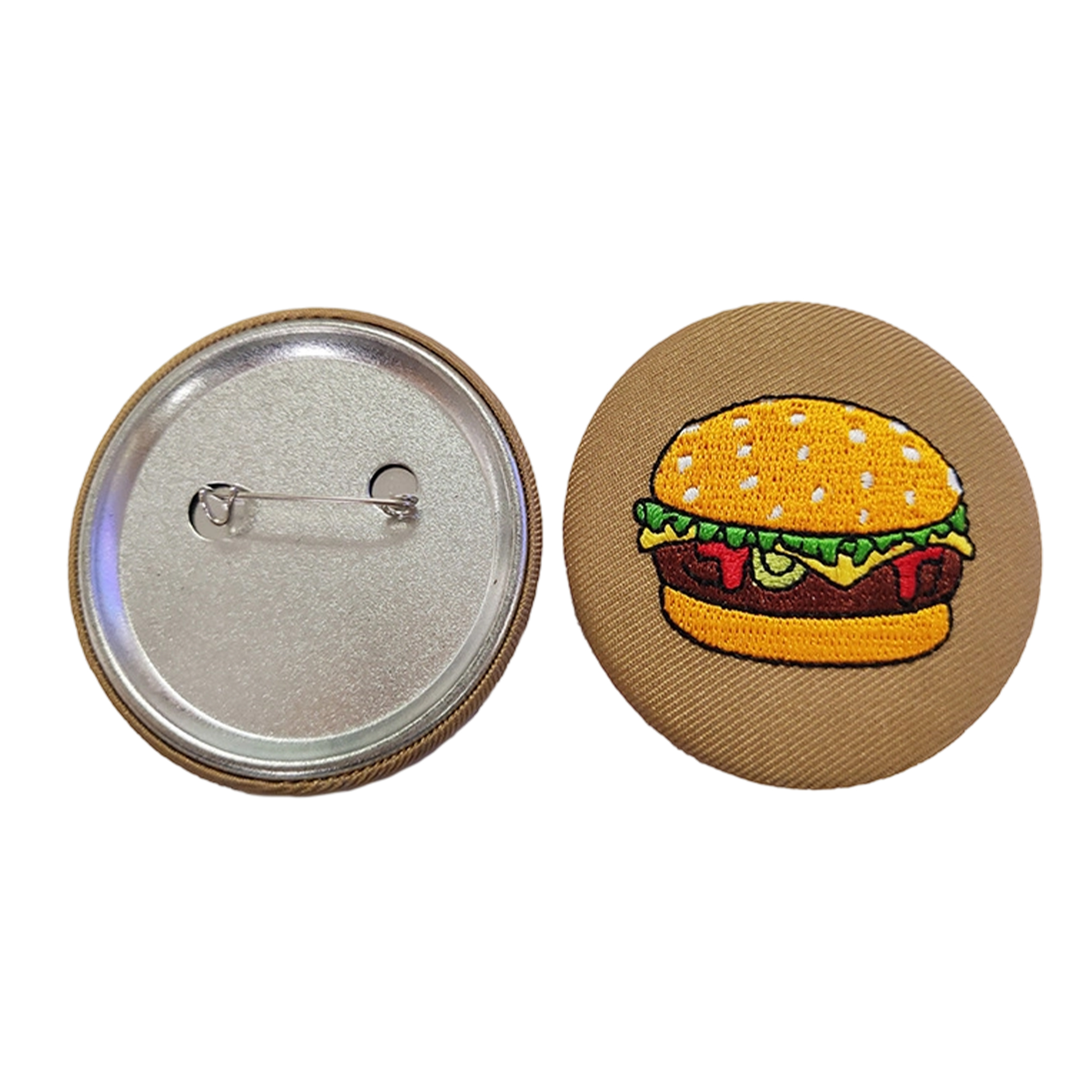 Embroidered Round Button Pin With Metal Backing 2.3" Diameter 3