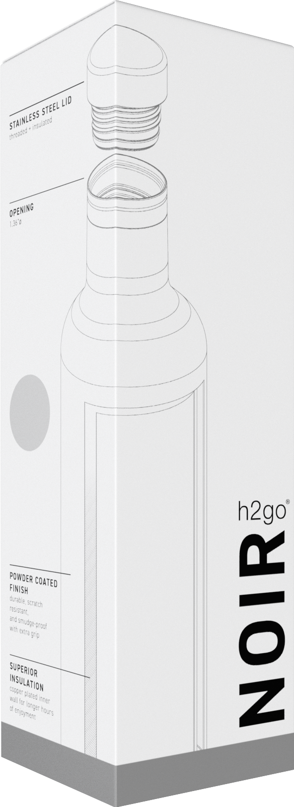 25 oz h2go noir - powder, custom water bottle with logo imprint 11