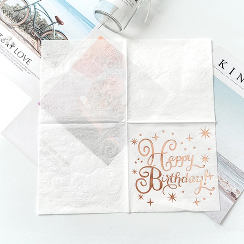 Custom Gold Stamping Disposable Paper Napkins 3