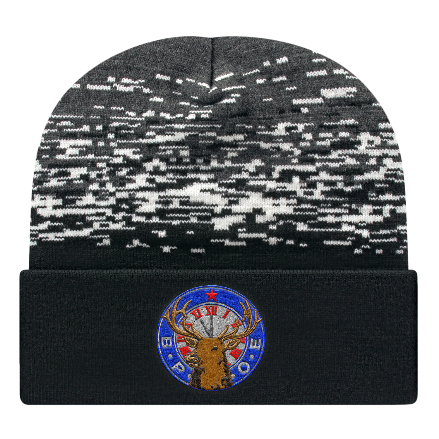 C A Static Pattern Knit Cap With Cuff 1