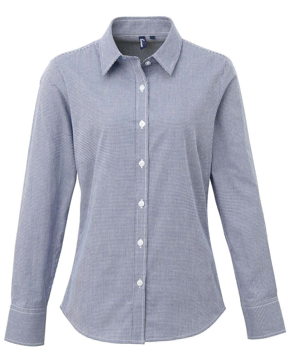 Women's Microcheck Gingham Cotton Shirt - RP320 36