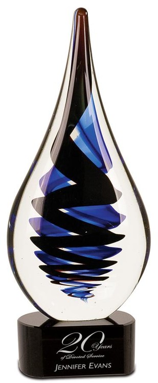 Black Twist Rain Drop Art Glass 2