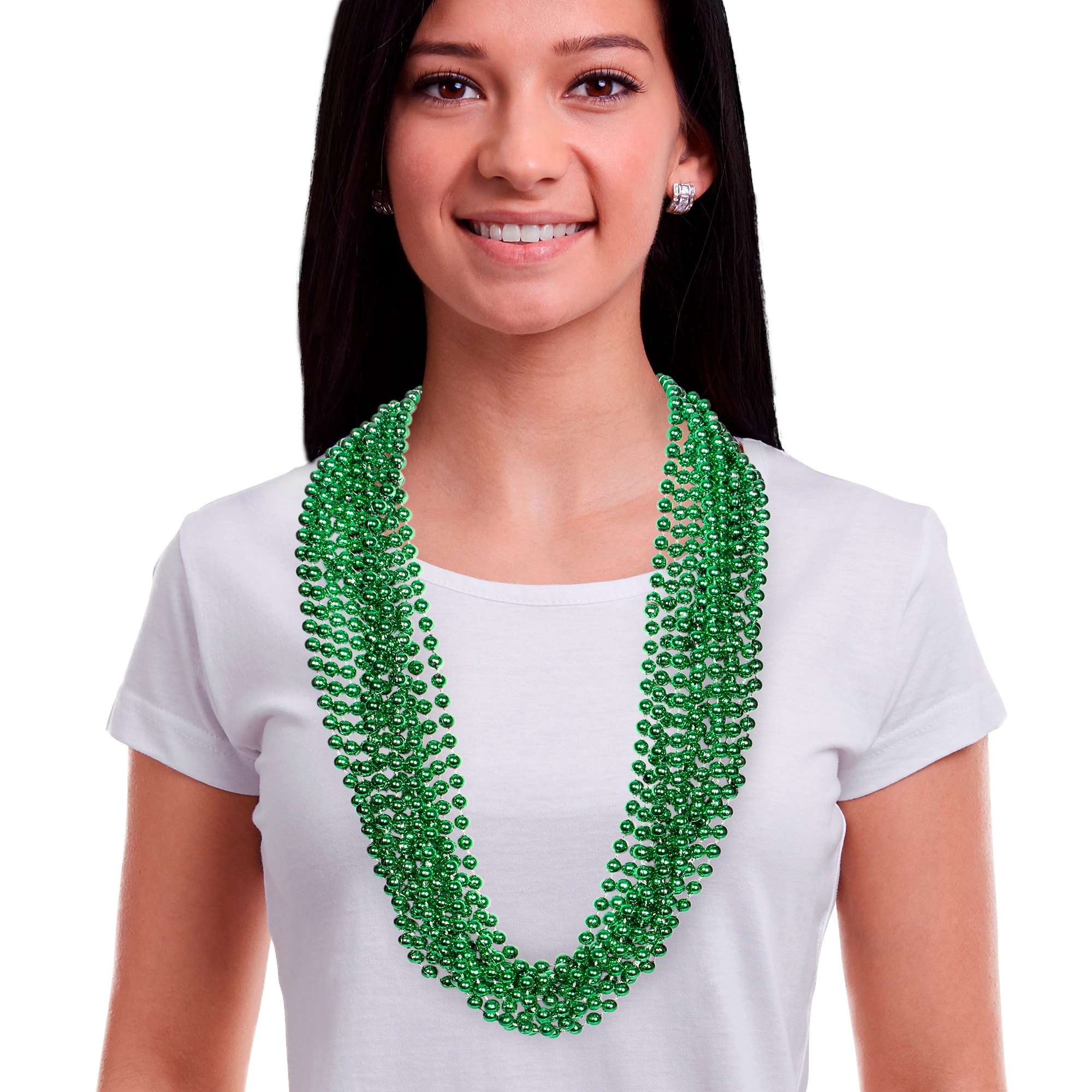 Green Metallic Beaded Necklace 3