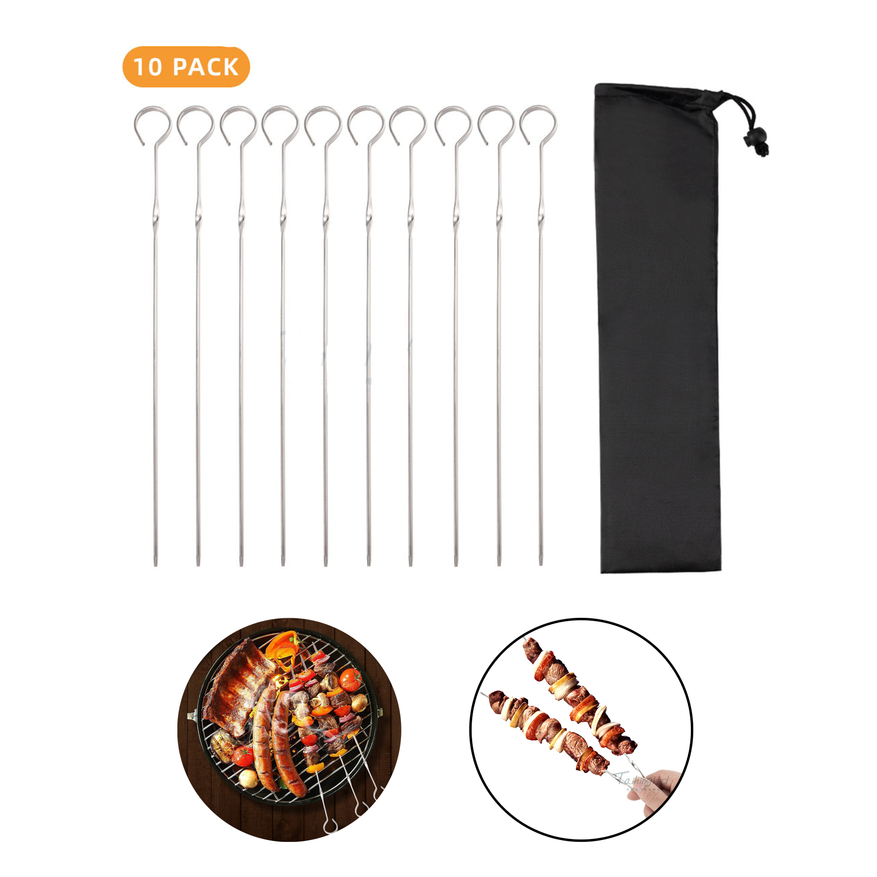 10Pcs Bbq Kabob Skewers Sticks 2
