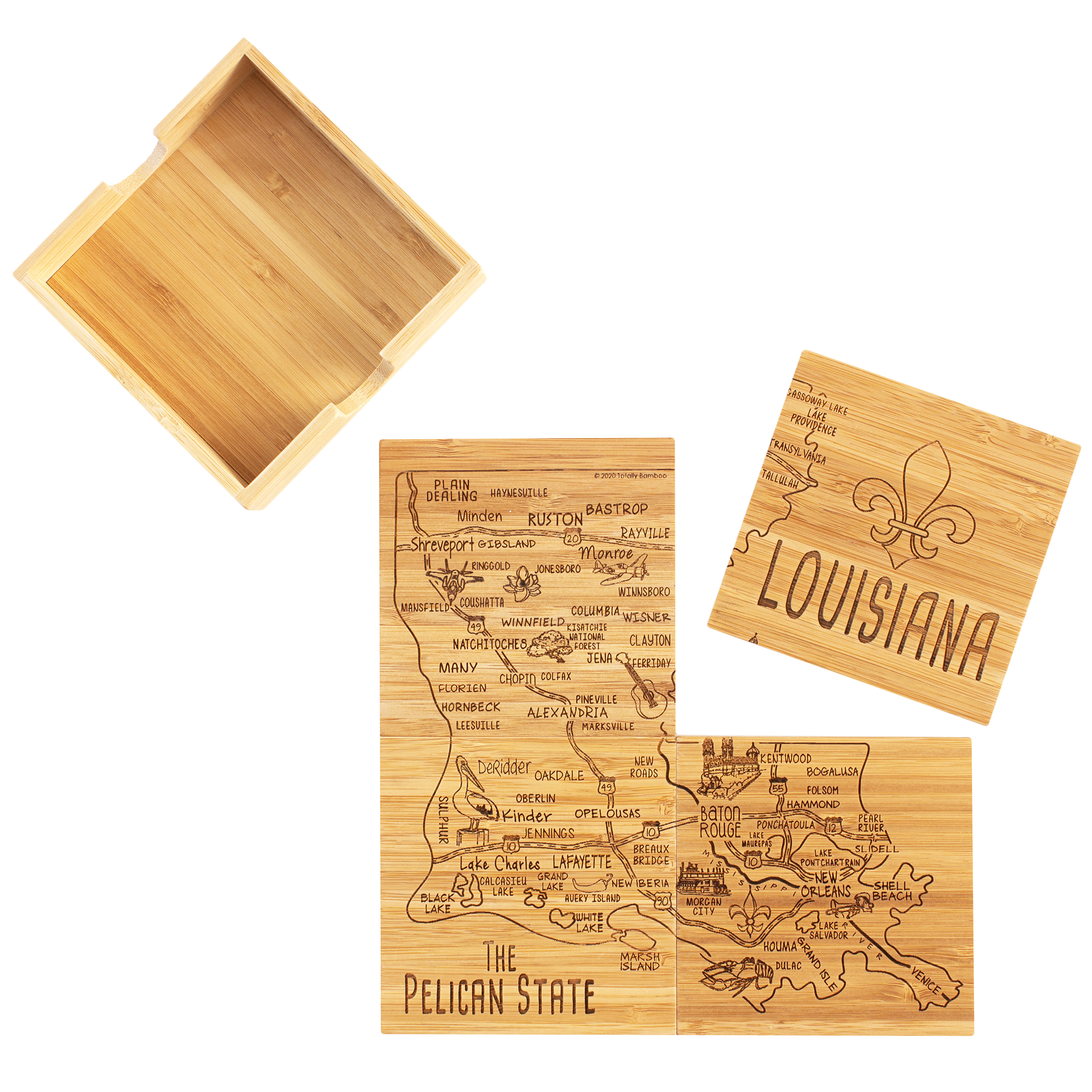 Louisiana Puzzle Coaster Set 5