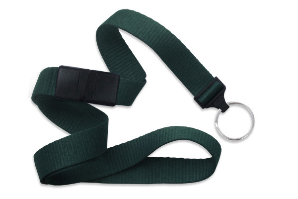 5/8" Blank Breakaway Lanyard w/Split Ring (Forest Green) 2