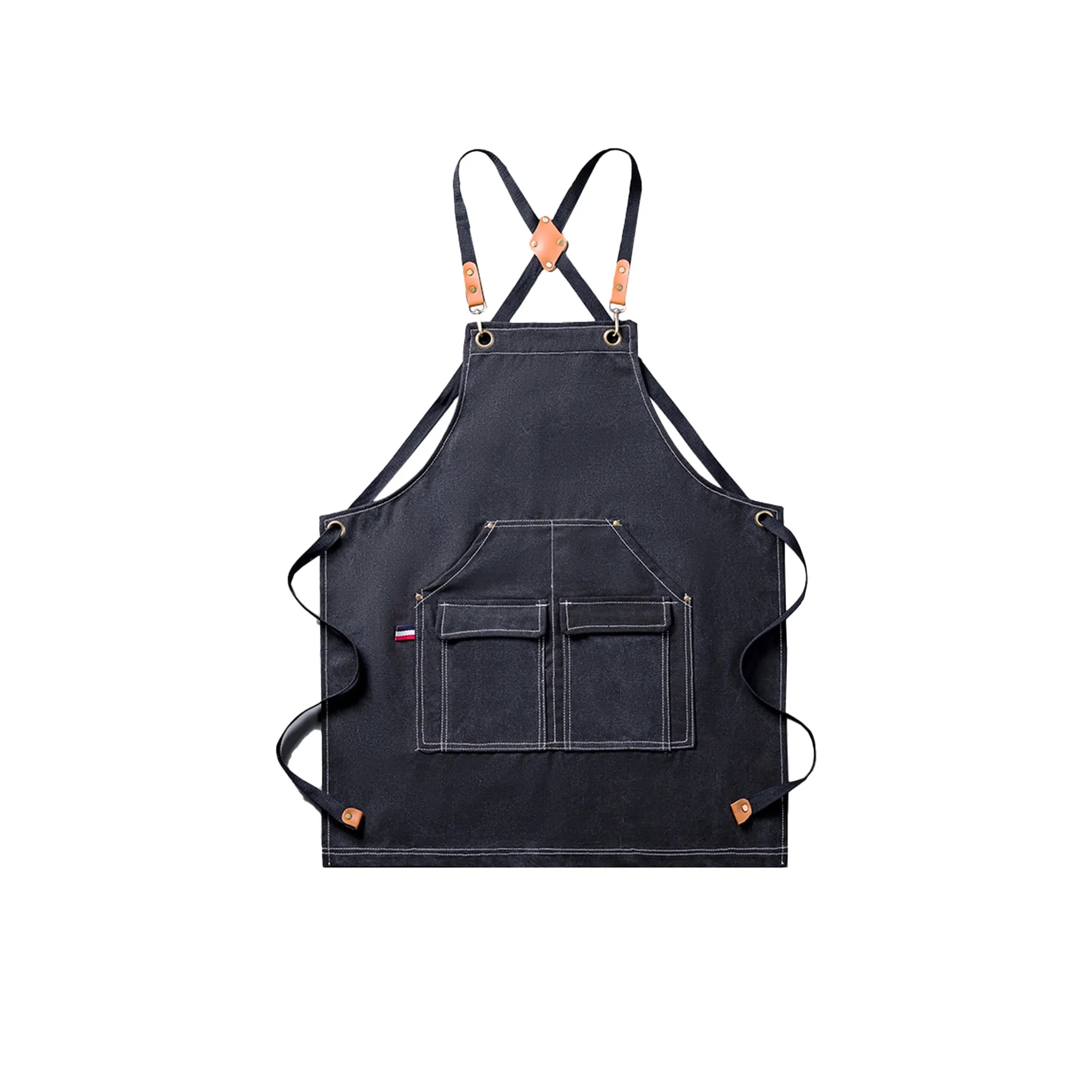 Cross-back Canvas Apron with Enlarged Pocket 3