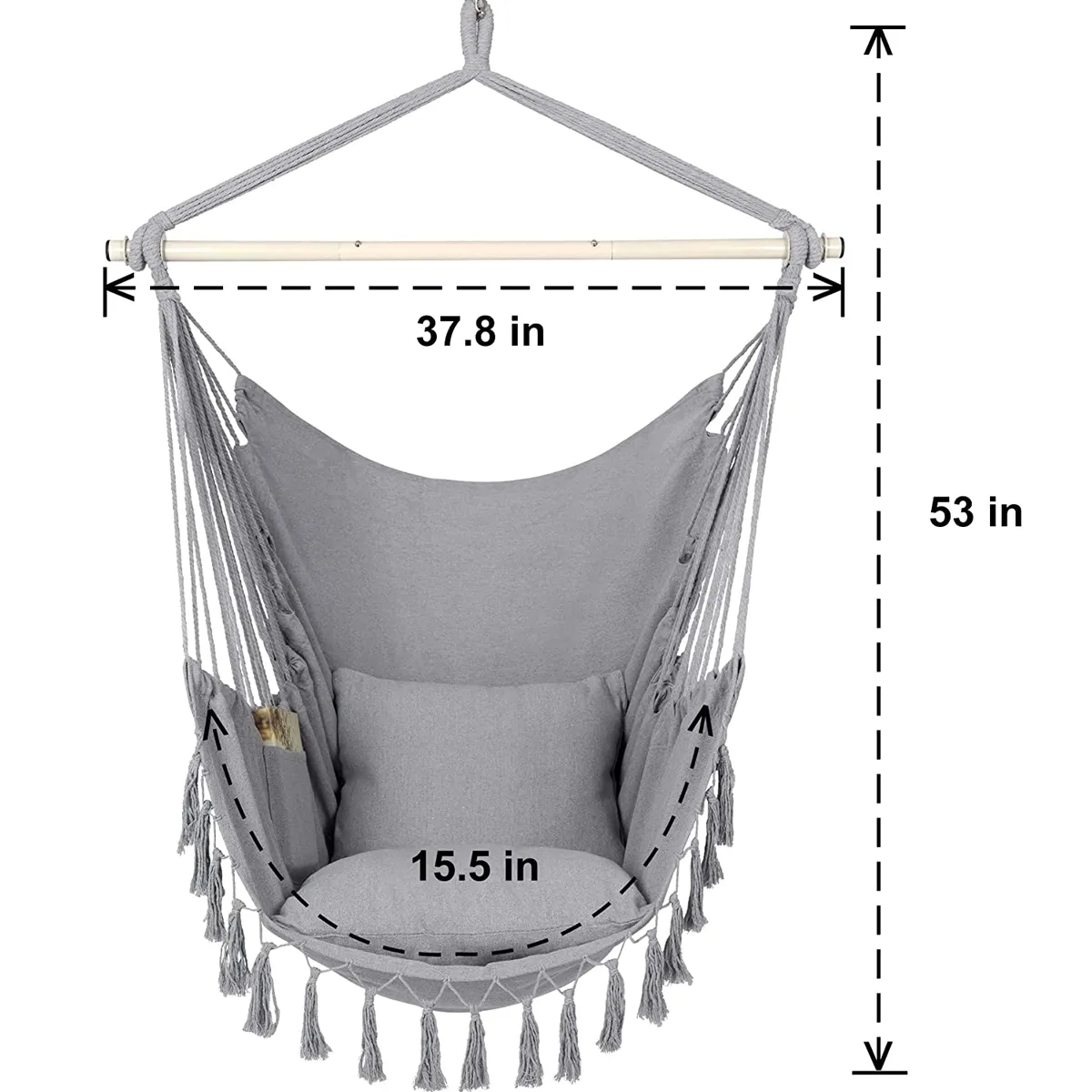 Home Macrame Hanging Hammock Chair 5