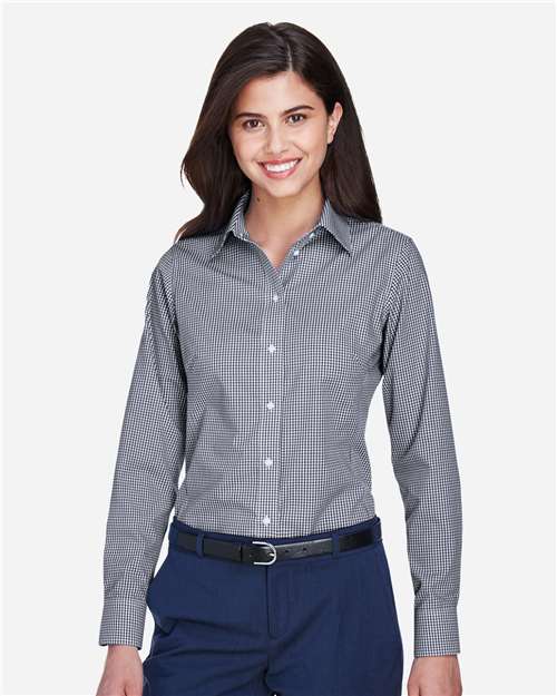 Women's Crown Collection® Gingham Check Woven Dress Shirt - D640W 44