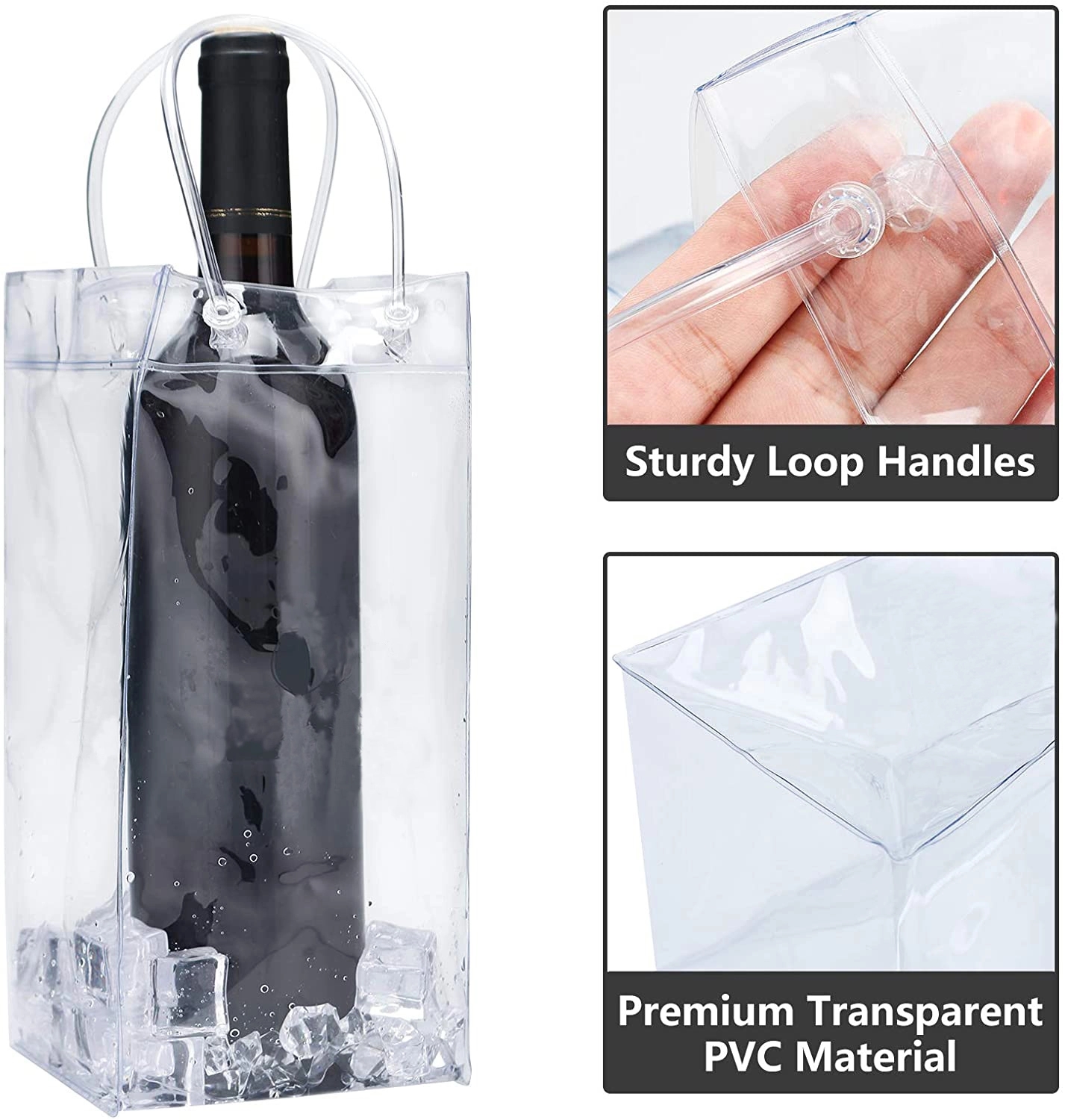 PVC Portable Clear Wine Ice Bag 2