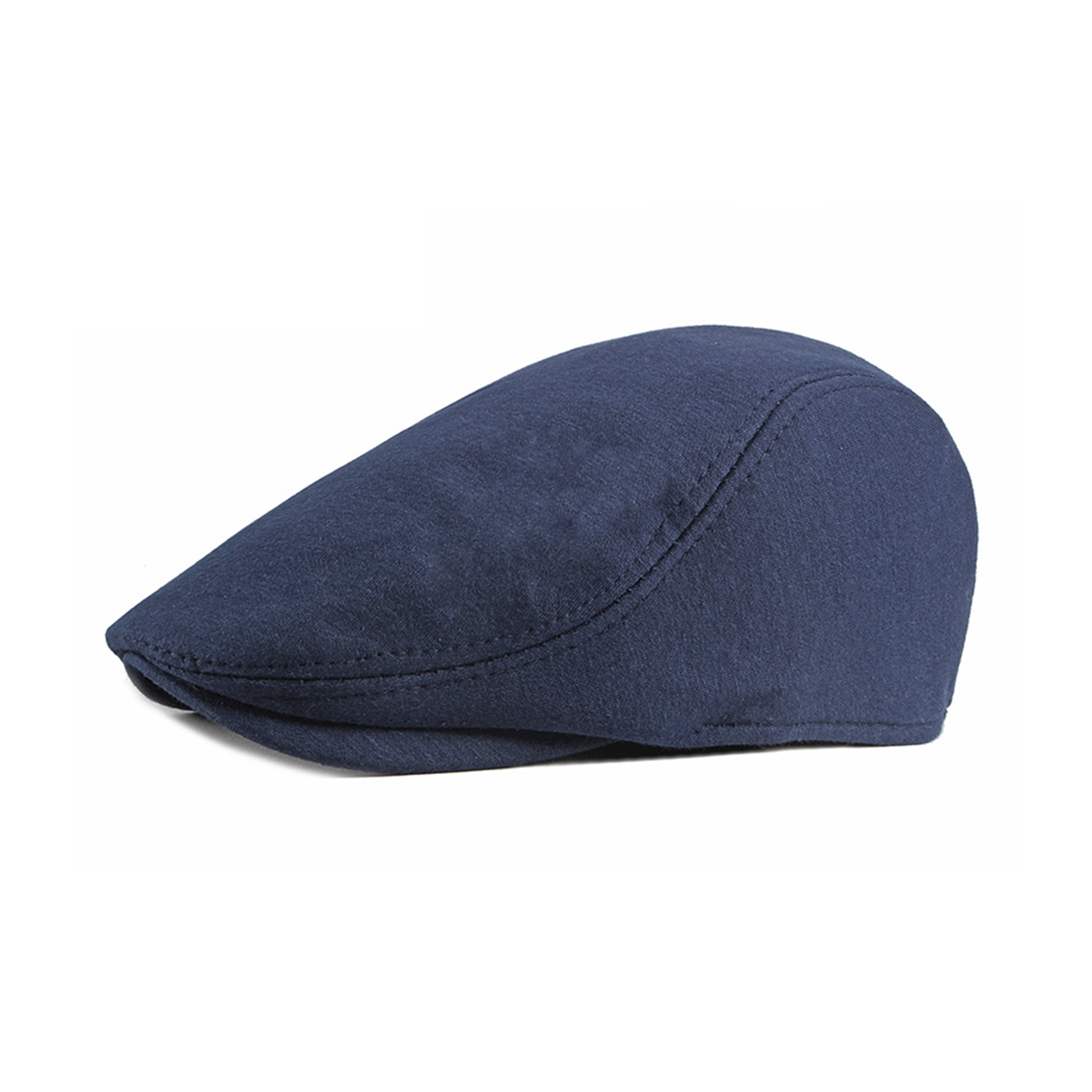 Polyester Cotton Newsboy Flat Cap With Elastic Fit 10.24" Length X 4.33" Width 4