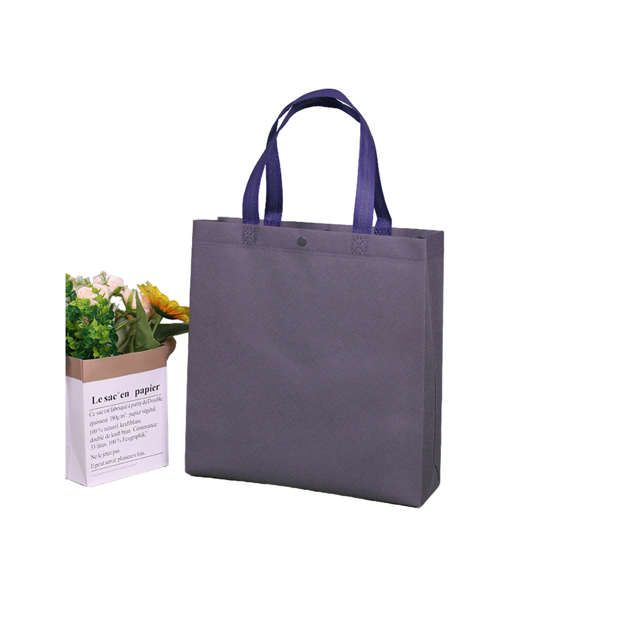 Nonwoven Fabric Tote With Concealed Closure 9 x 4 x 9.8" 4