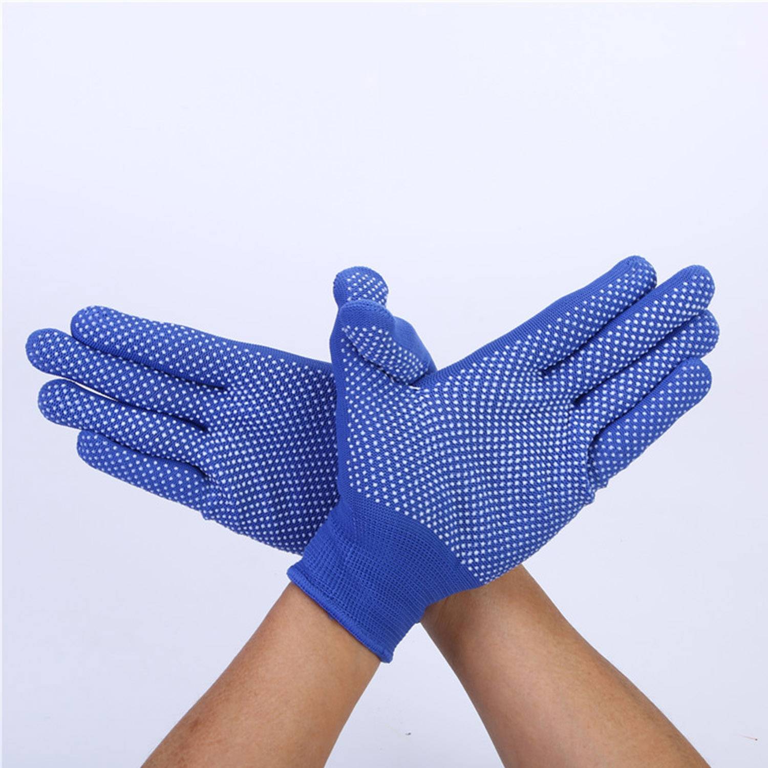 Breathable Nylon with PVC Dotted Anti-Slip Gloves 4