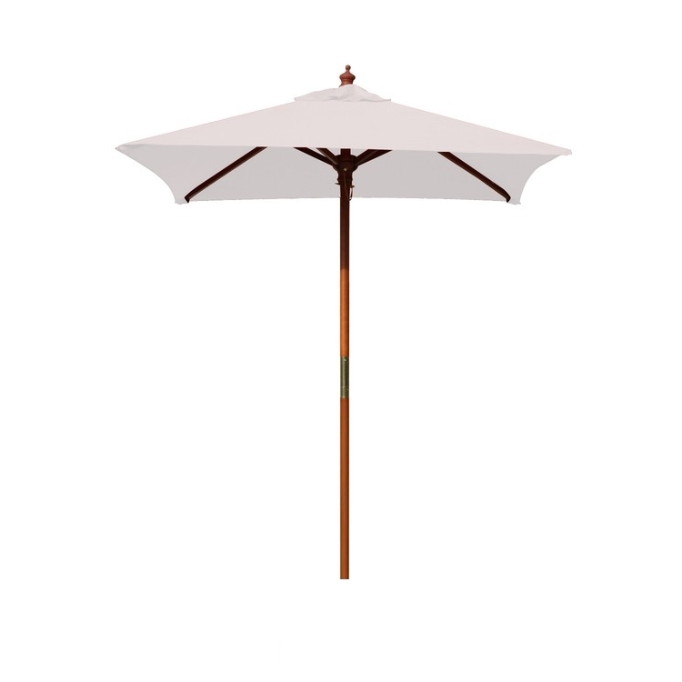 Square Wood Umbrella with 4 Ribs, Blank No Imprint, 4' 2