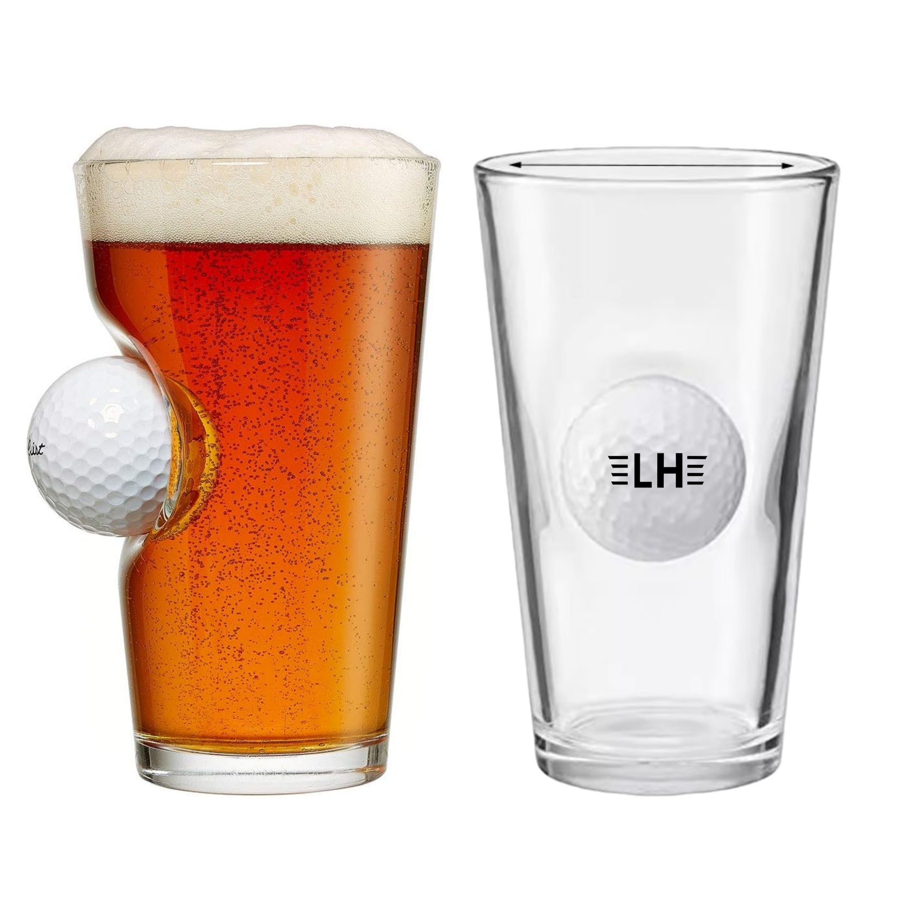 16Oz Golf Ball Pint Glass 2