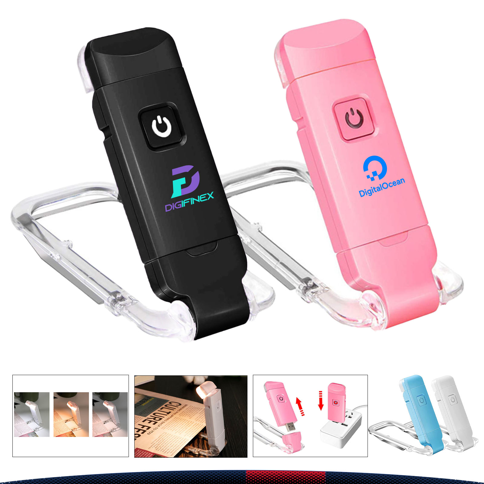 Klydra USB Rechargeable Clip-On Book Reading Light 2