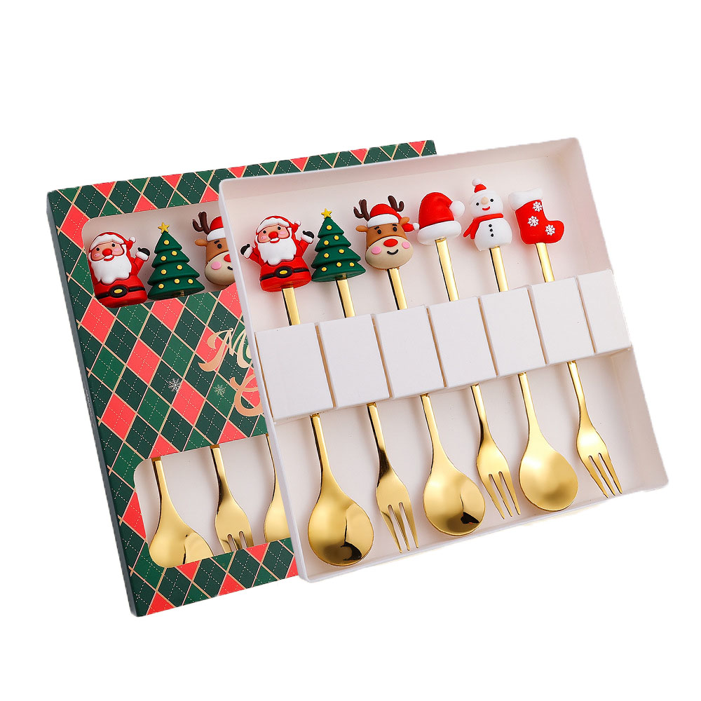 Christmas Stainless Steel Spoon And Forks Set 3