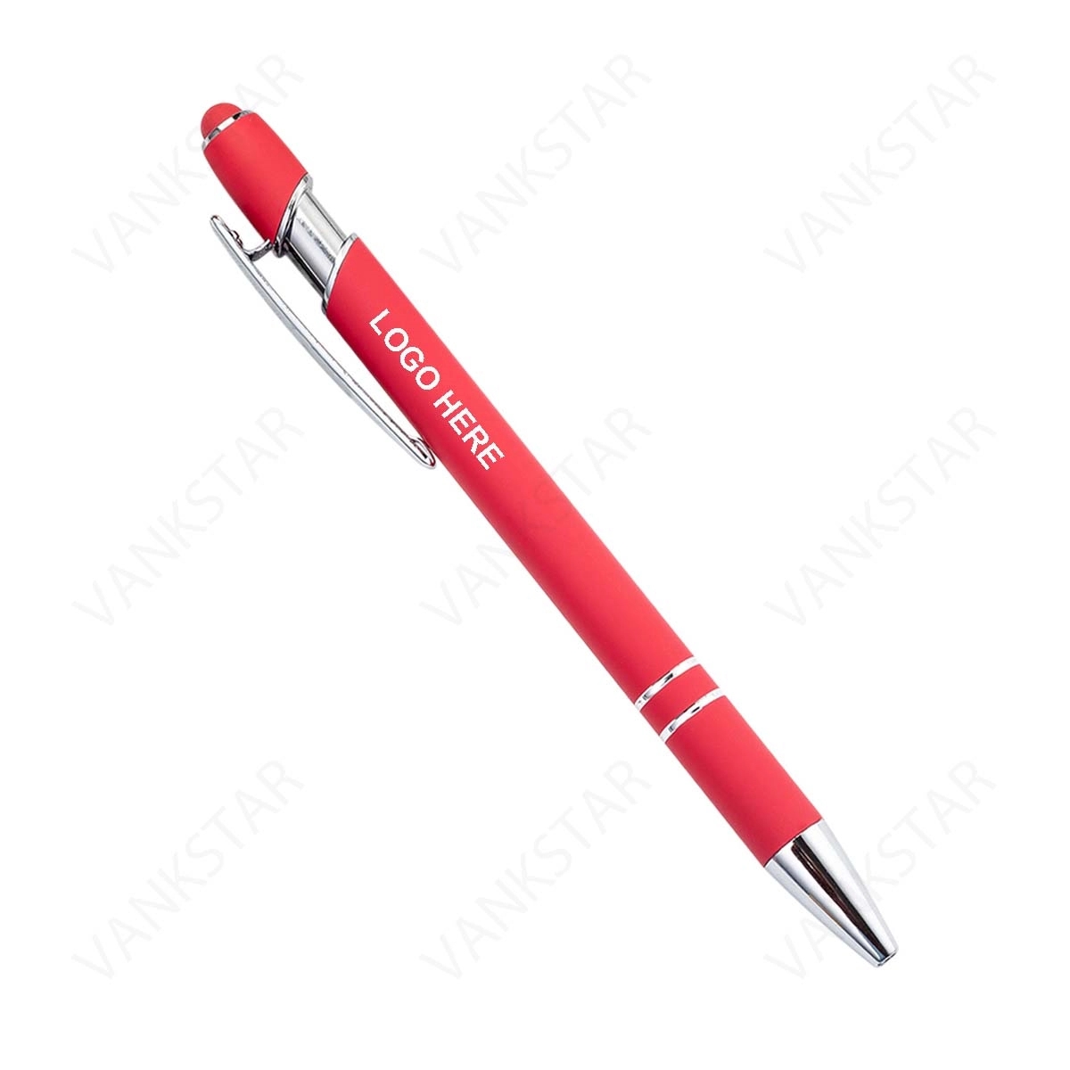Rubberized Aluminum Stylus Ballpoint Pen 2