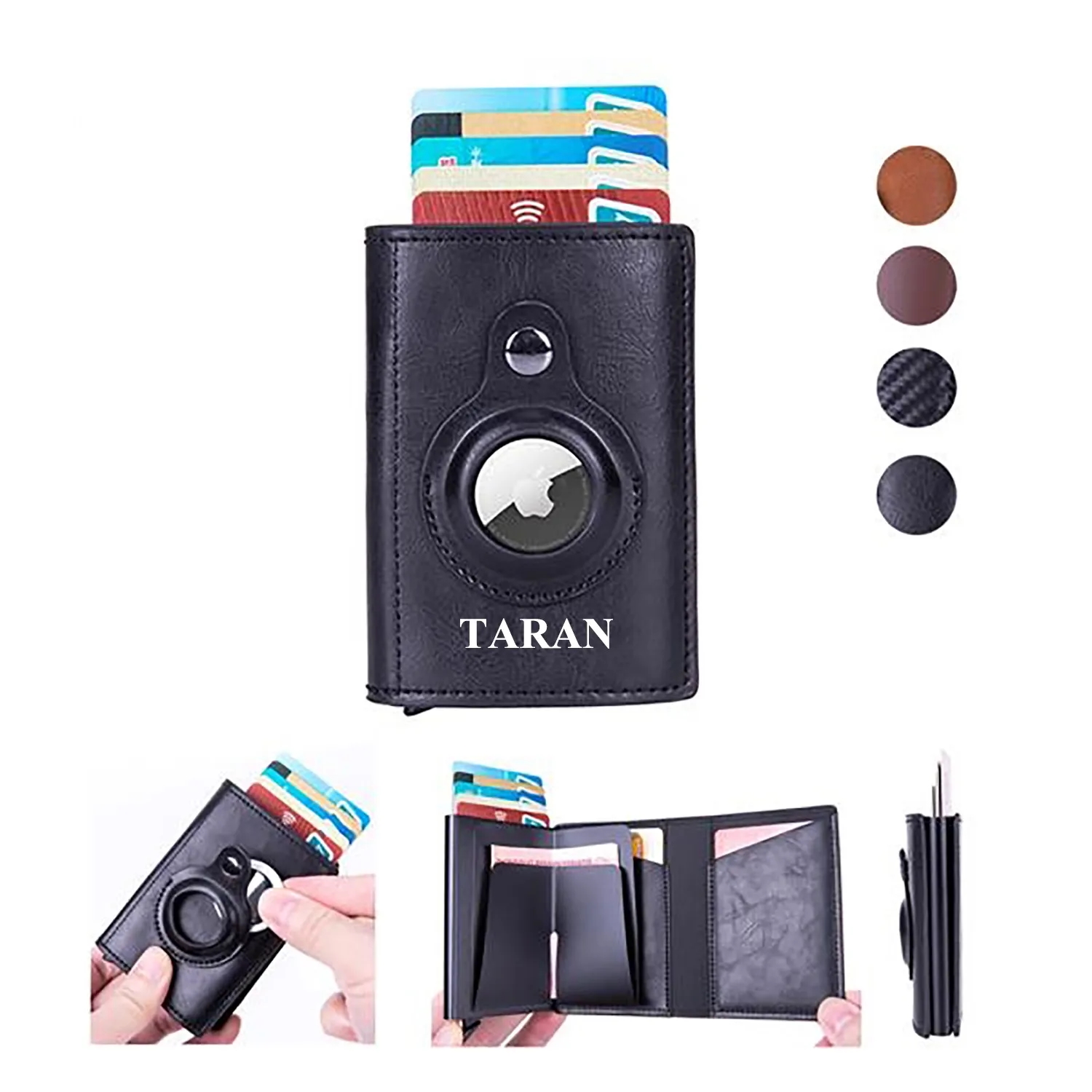 AirTag Slim Wallet With Money Clip RFID Credit Card Holder 3