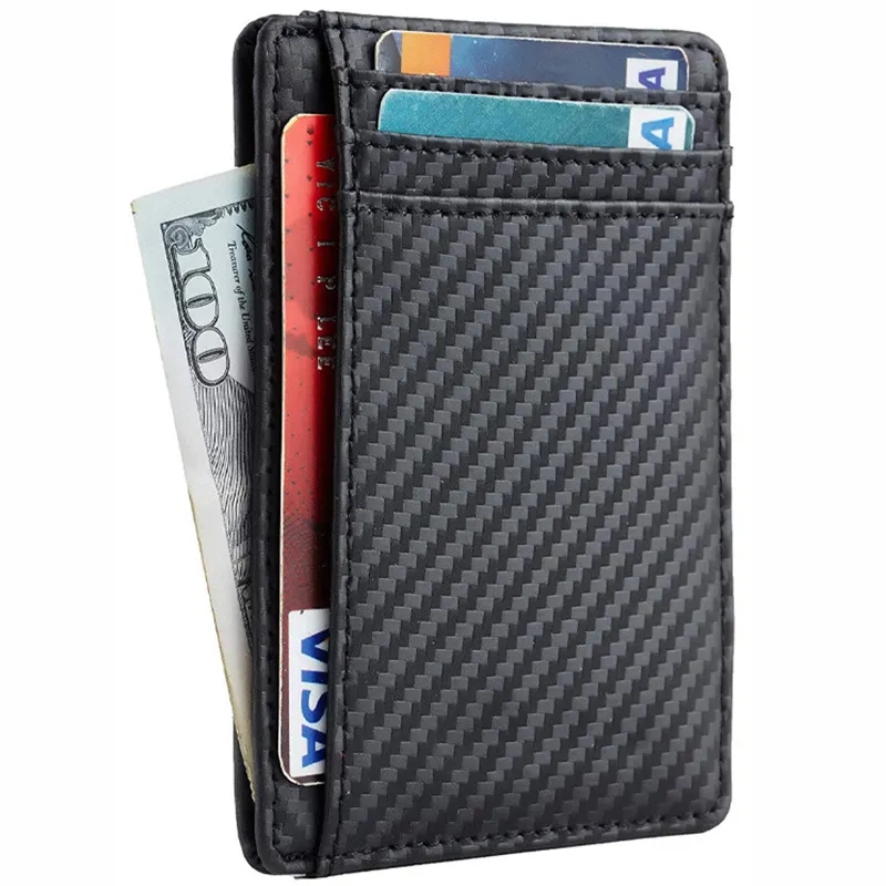 RFID Blocking Carbon Fiber Slim Front Pocket Wallet 5