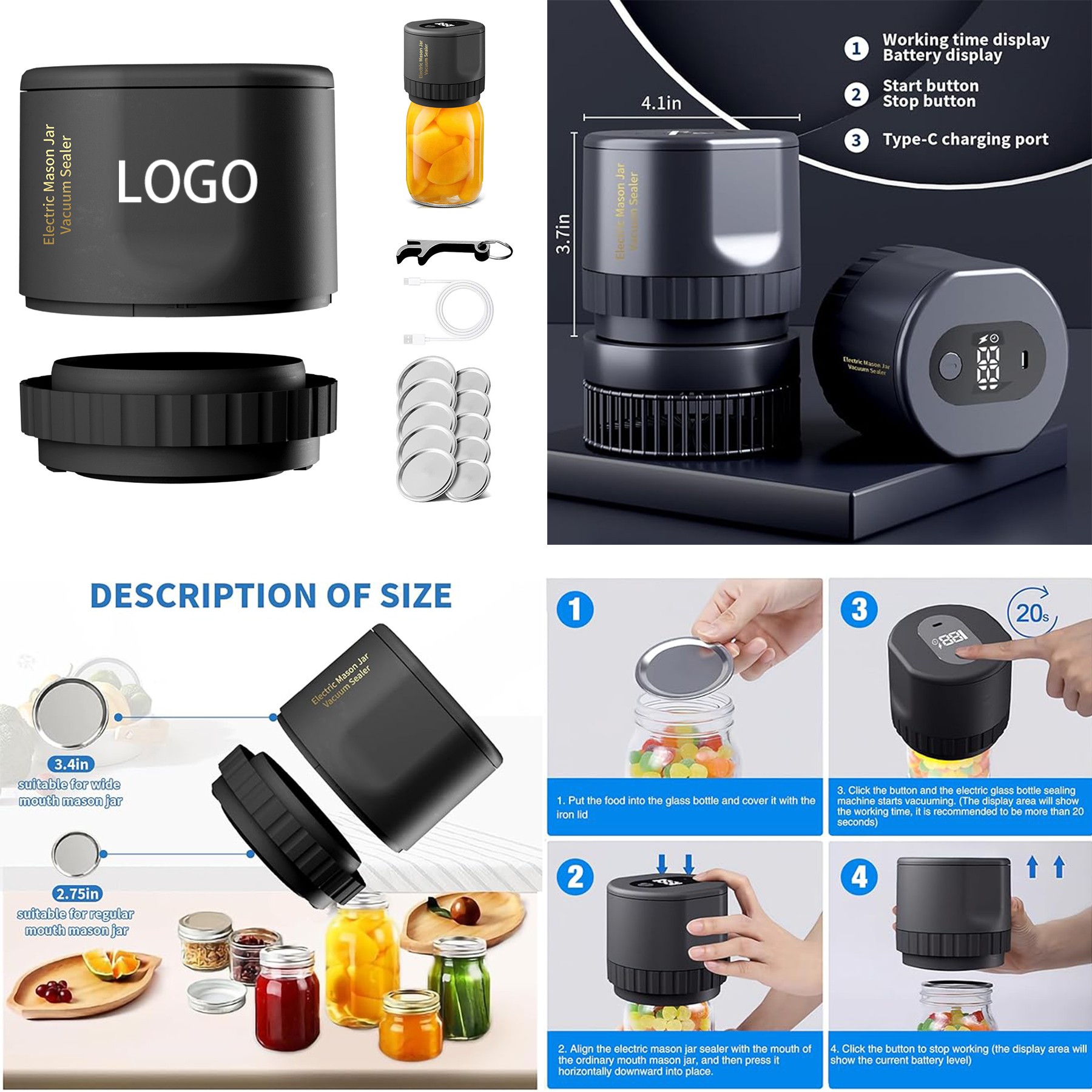 Electric Mason Jar Vacuum Sealer 2