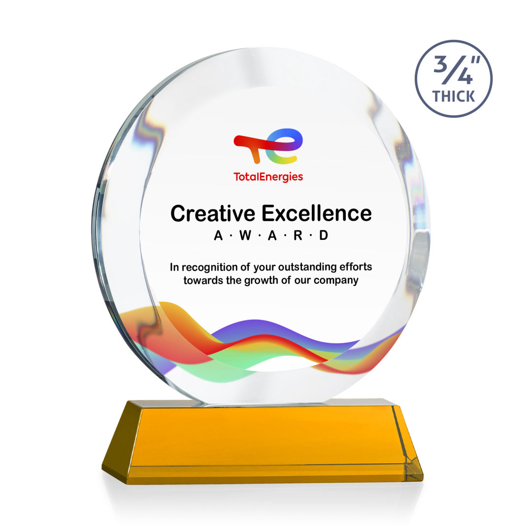 Gibralter VividPrint™ Award on Newhaven Base - Amber 6