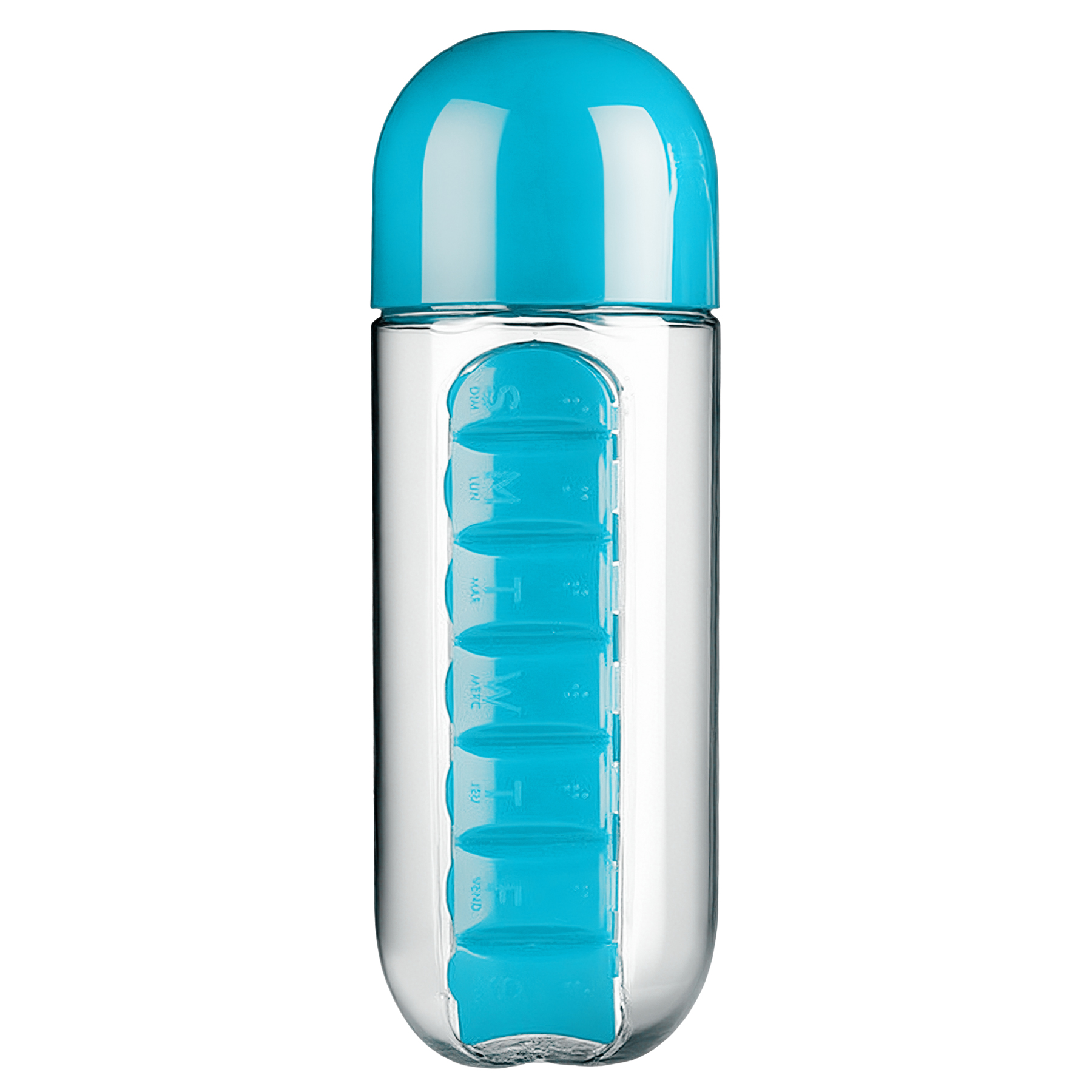 20 OZ Portable 7-Day 2-In-1 Plastic Pill Case With Water Bottle 5