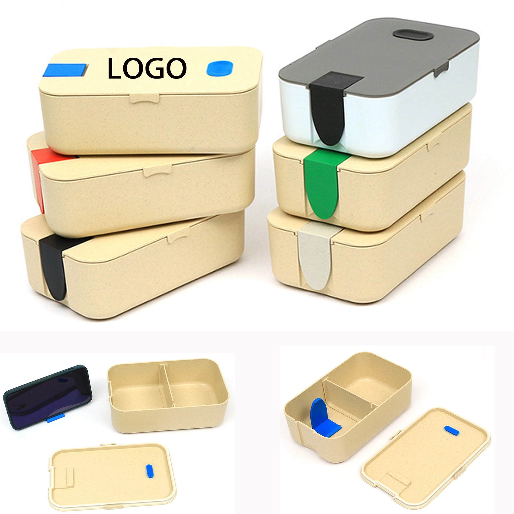 Lunch Box with Mobile Phone Holder 2