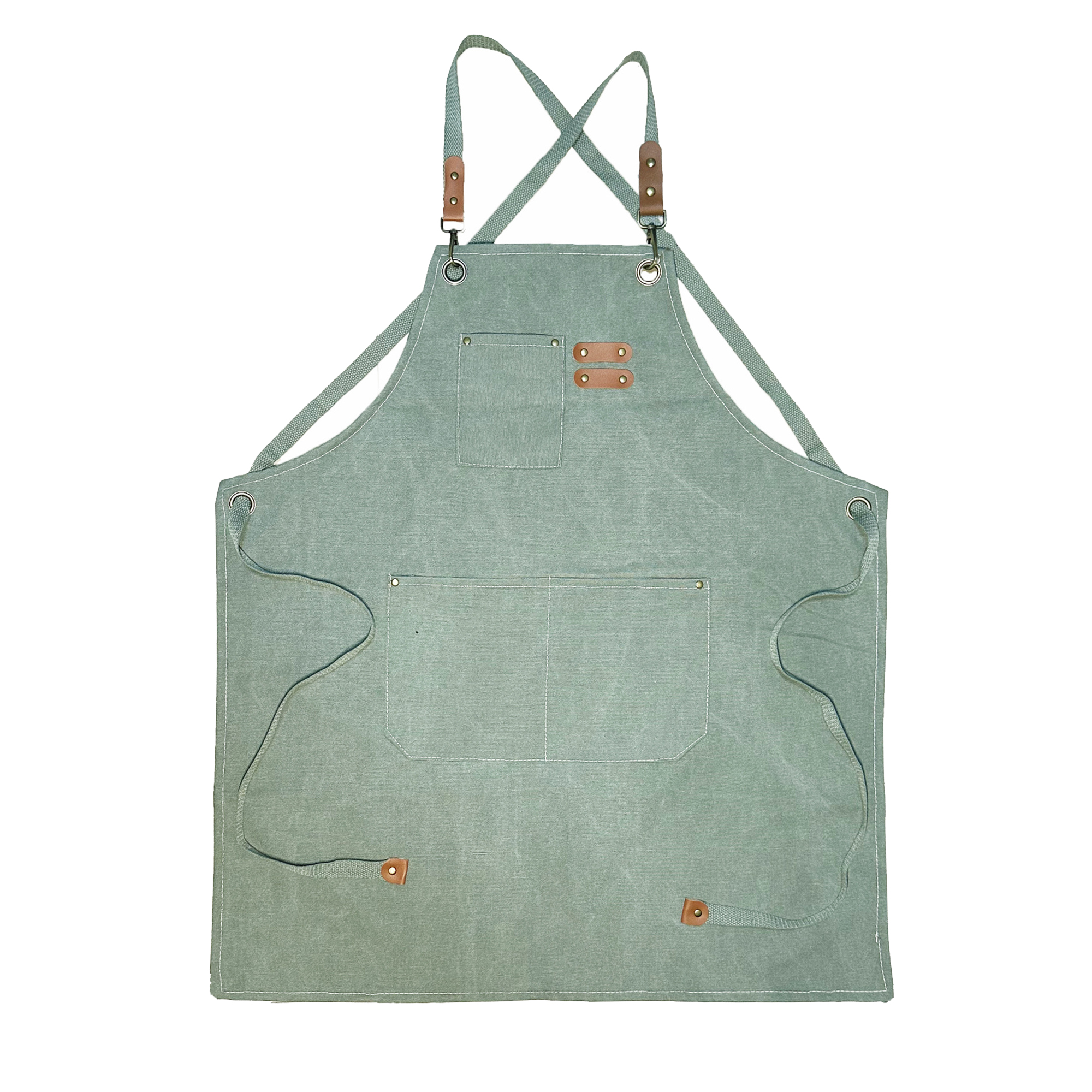 Heavy Duty Canvas Cross Back Apron With Pockets 5
