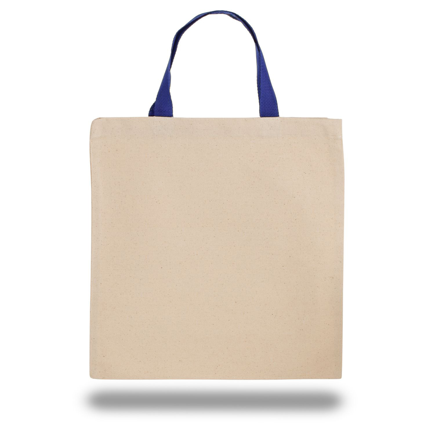 COTTON CANVAS TOTE BAG W/ CONTRASTING WEB HANDLES 14" X 14" BAGS