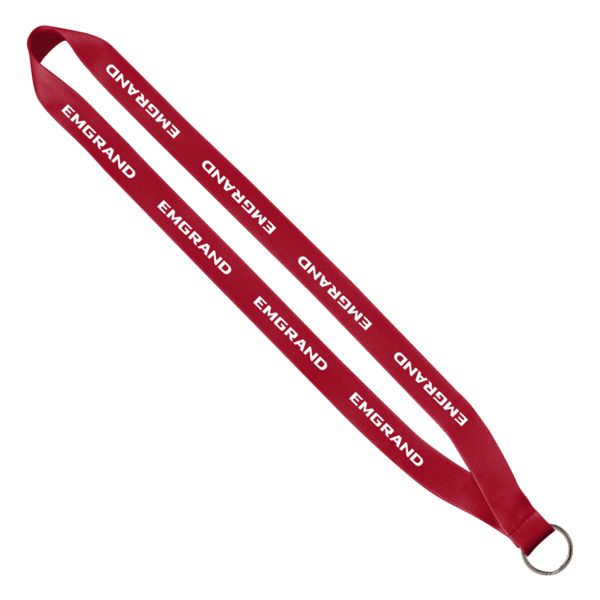 3/4" Polyester Lanyard with Sewn Silver Metal Split-Ring 152
