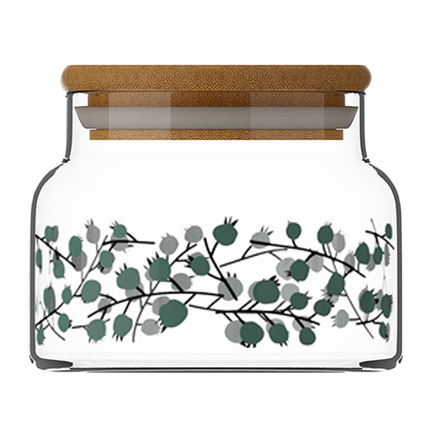 8oz Bamboo Lid Clear Glass Storage Jar 11