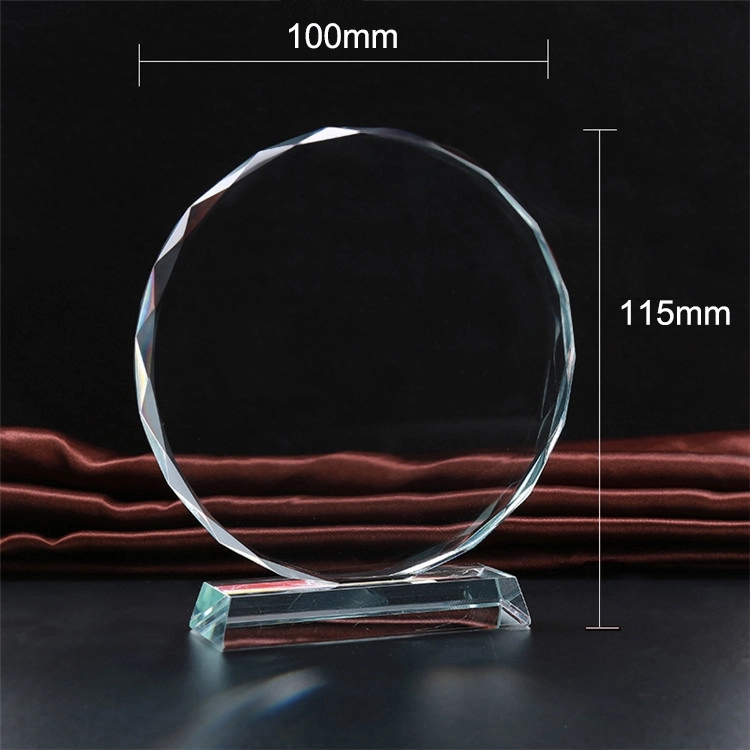 Round Faceted Crystal Award on Clear Base 4