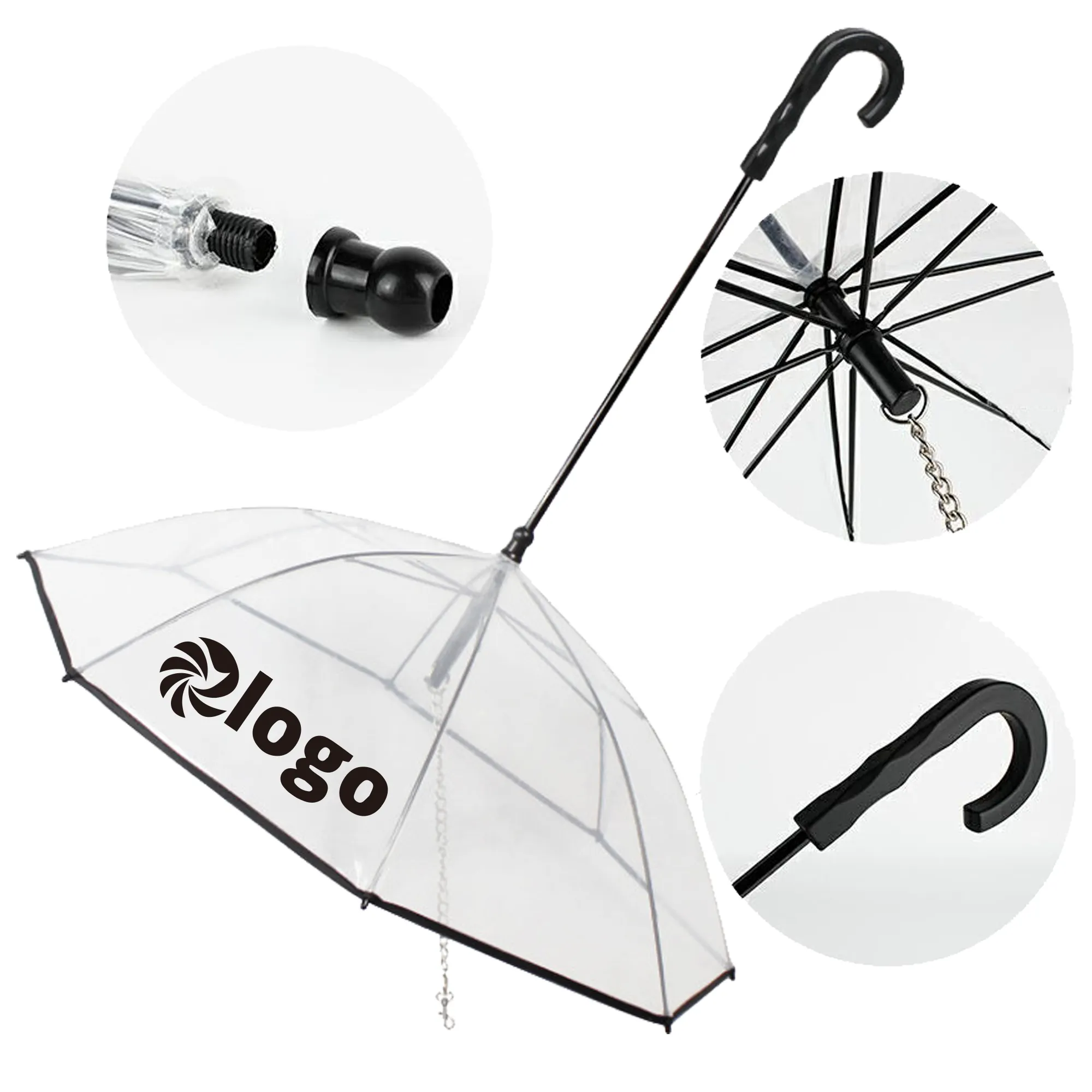 Full Color Pet Dog Small Umbrella with Adjustable Leash 5