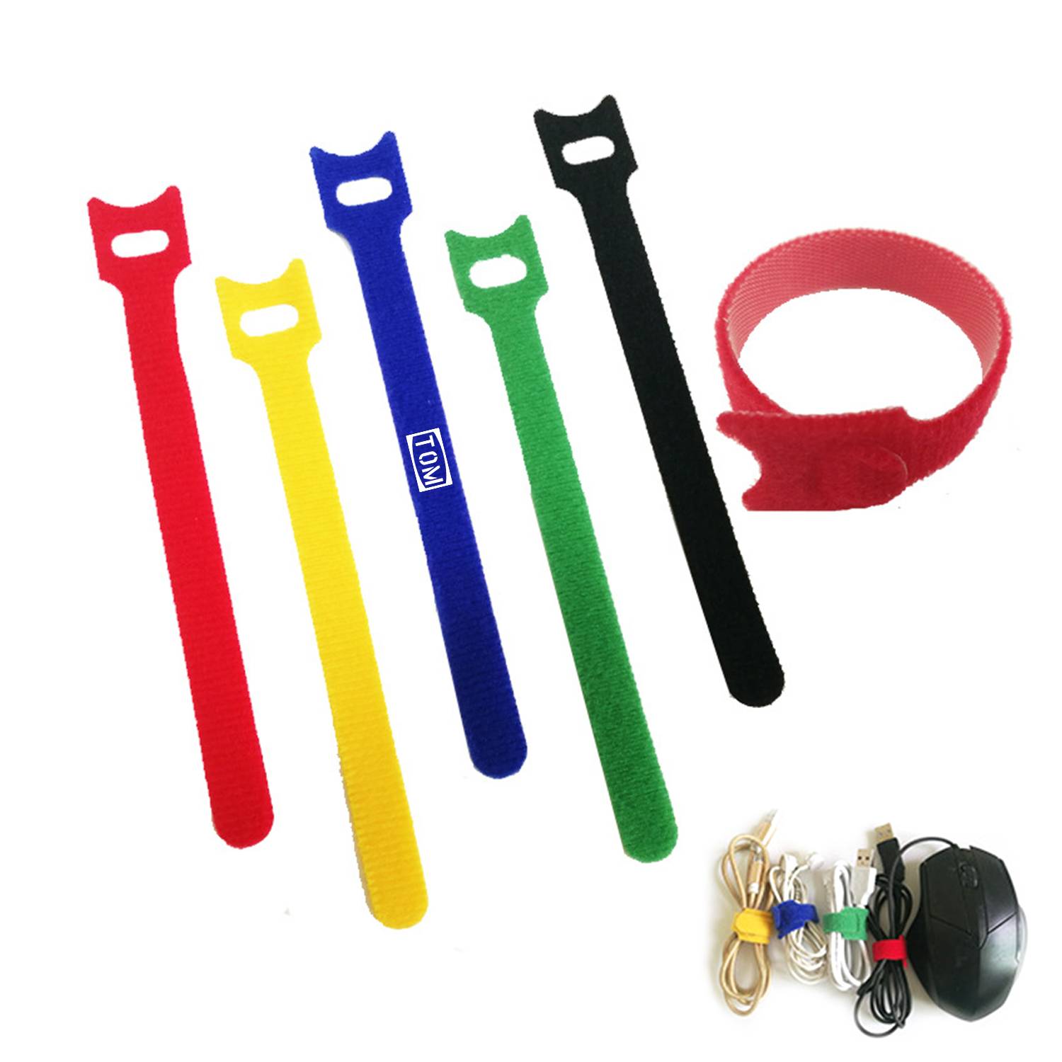 Headphone Charging Data Cable Organization Velcro Strap 6