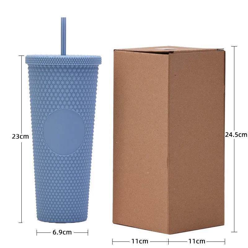 Textured Studded Cup with lid And Straw 24Oz 4